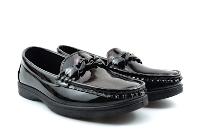 BXT Womens Cirila Slip On Loafers / Girls School Shoes Patent